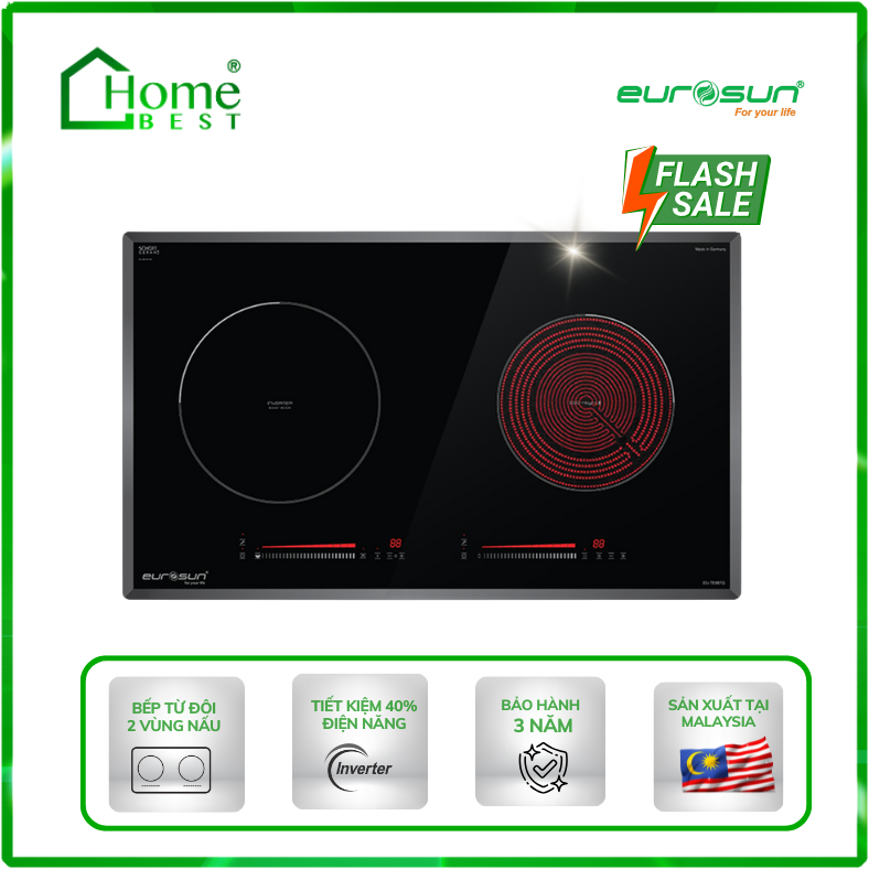 Bếp từ kết hợp hồng ngoại Eurosun EU-TE887G