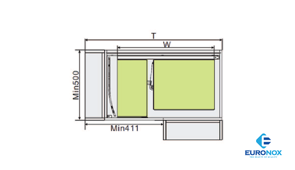 Kệ liên hoàn inox hộp Euronox EU1-90L/ 90R