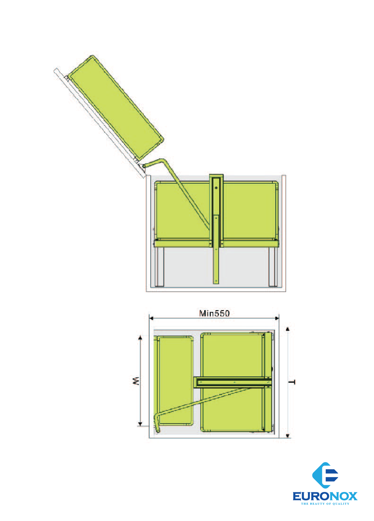 Tủ kho hộp cánh mở 2 tầng Euronox EU1.245/ 260