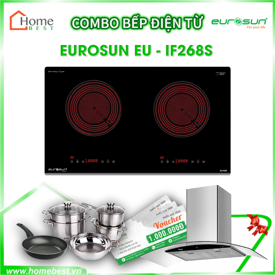 Bếp hồng ngoại đôi Eurosun EU-IF268S Combo