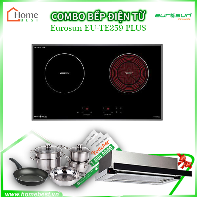 (Combo) Bếp từ kết hợp hồng ngoại Eurosun EU-TE259 Plus