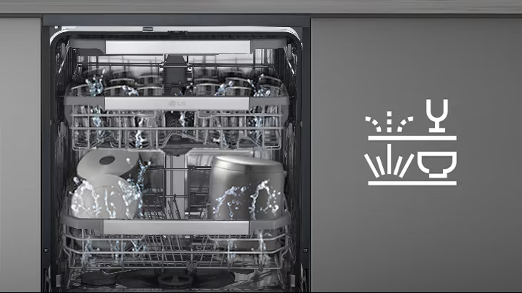 Máy rửa bát LG QuadWash màu đen LDN14BLA5