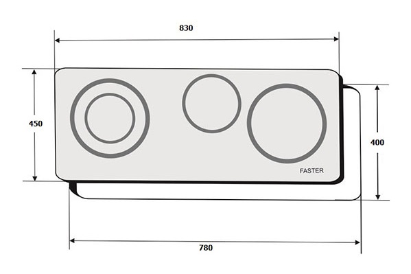 Bếp từ kết hợp hồng ngoại 3 vùng nấu Faster FS MIX388