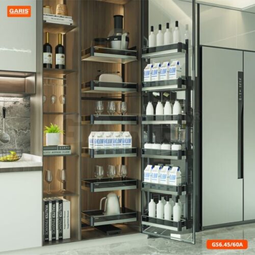Tủ đồ khô 6 tầng khay nhôm vách kính Garis GS6.45A