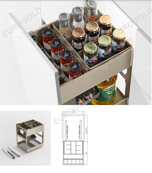 Giá gia vị chai lọ nhôm Anode cao cấp Eurogold EUM2130G