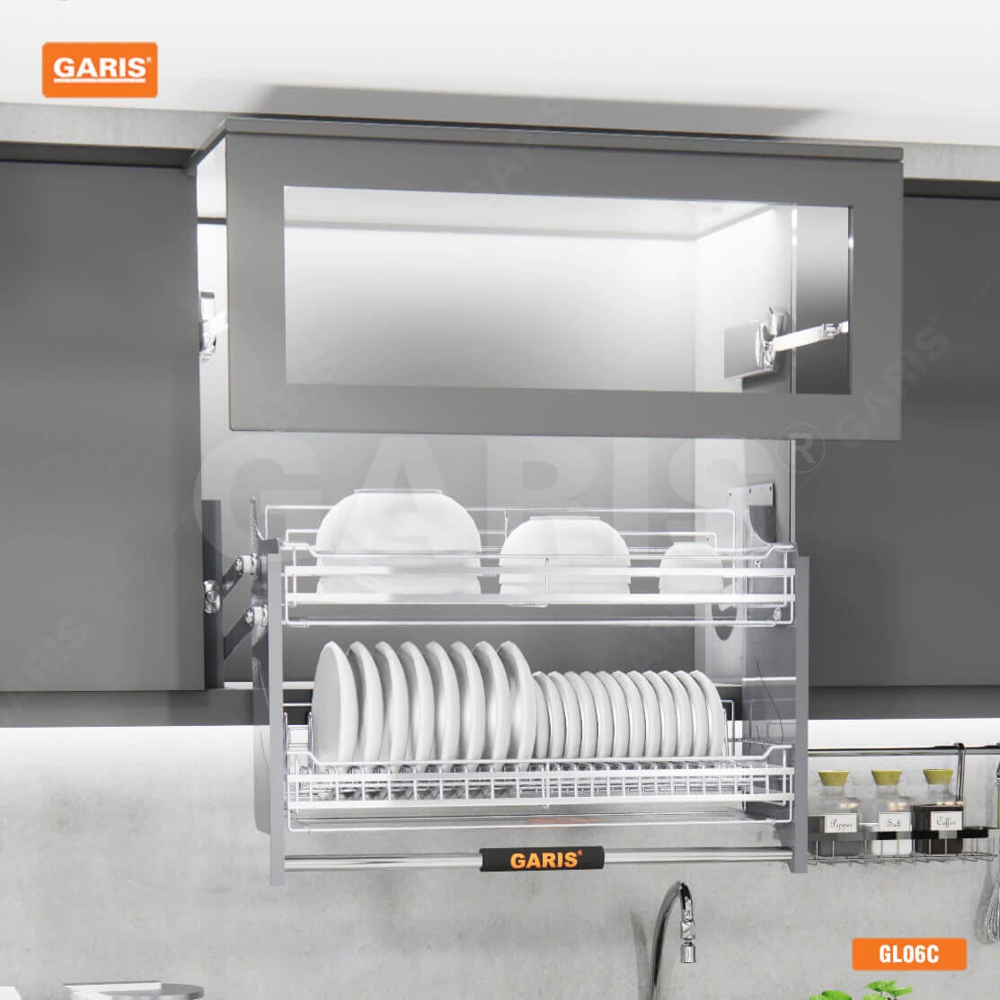 Giá bát đĩa nâng hạ Garis GL06C