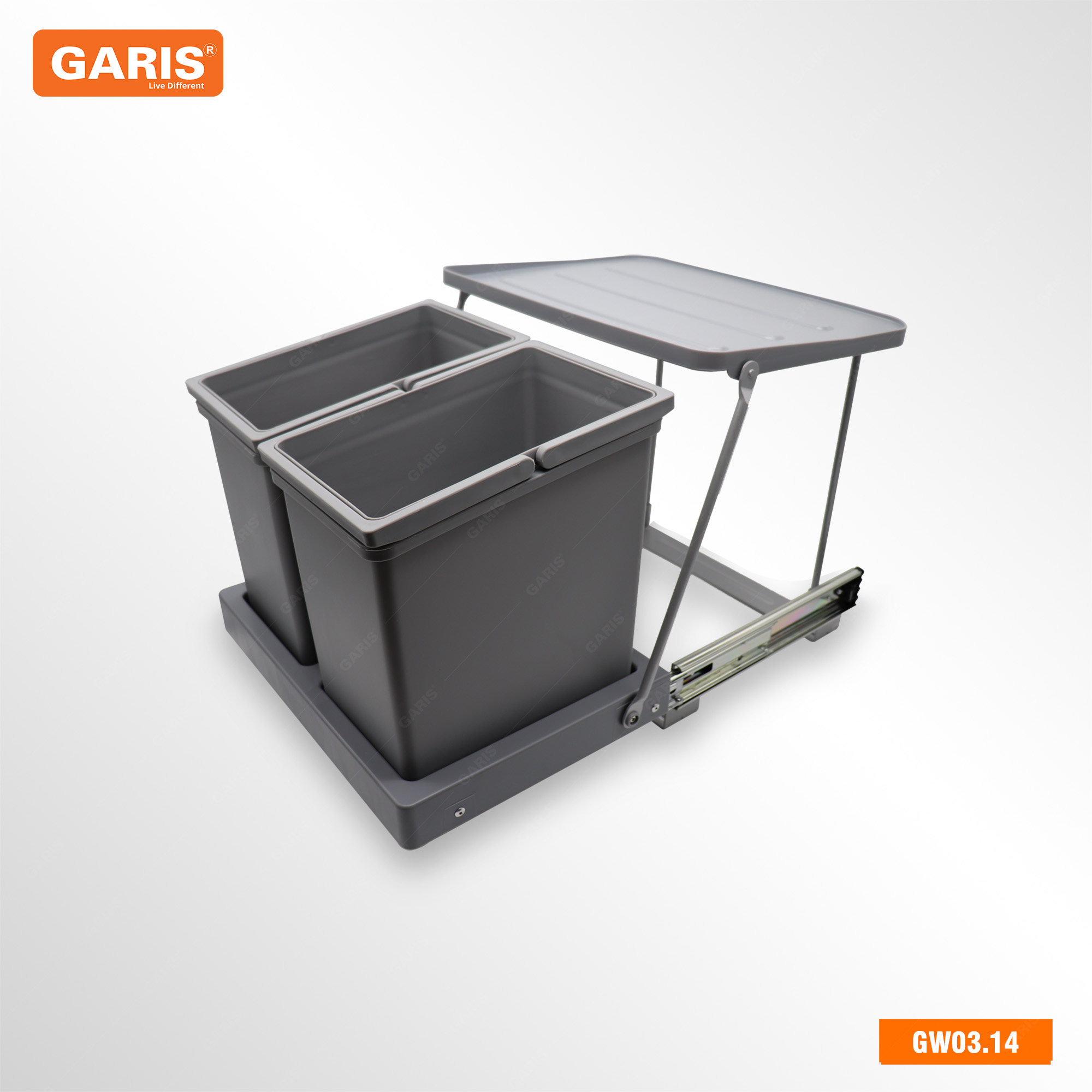 Thùng rác đôi, cánh mở Garis GW03