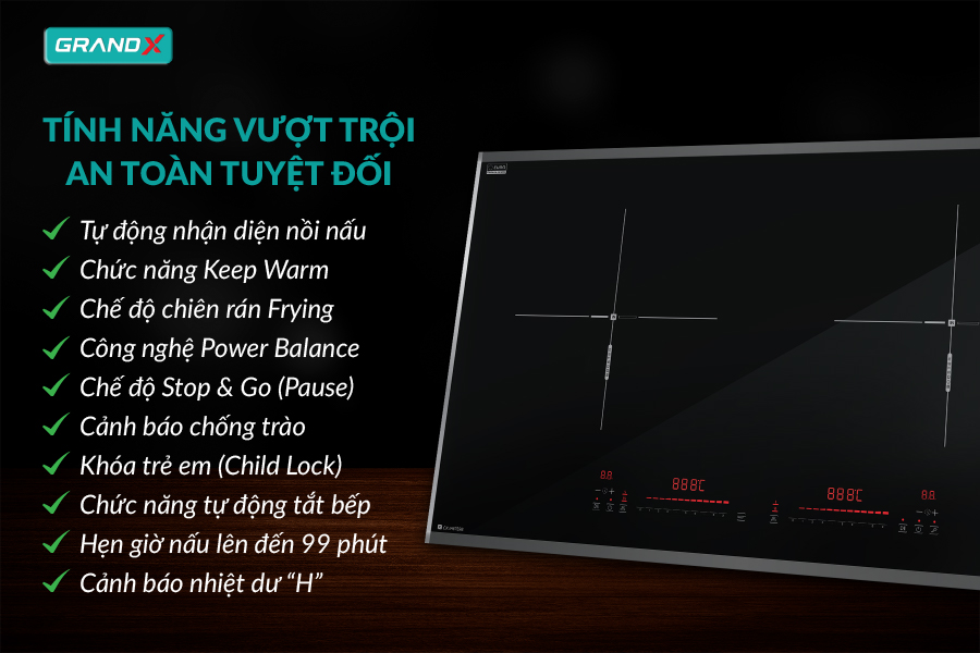 Bếp từ đôi GrandX GX IH682SE