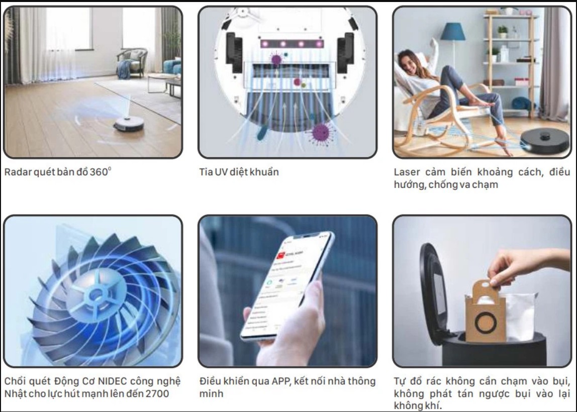 Robot hút bụi - lau nhà tự động HB-A68 Plus