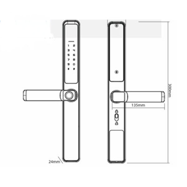 Khóa điện tử Hubert cửa nhôm HB CN21 BLACK