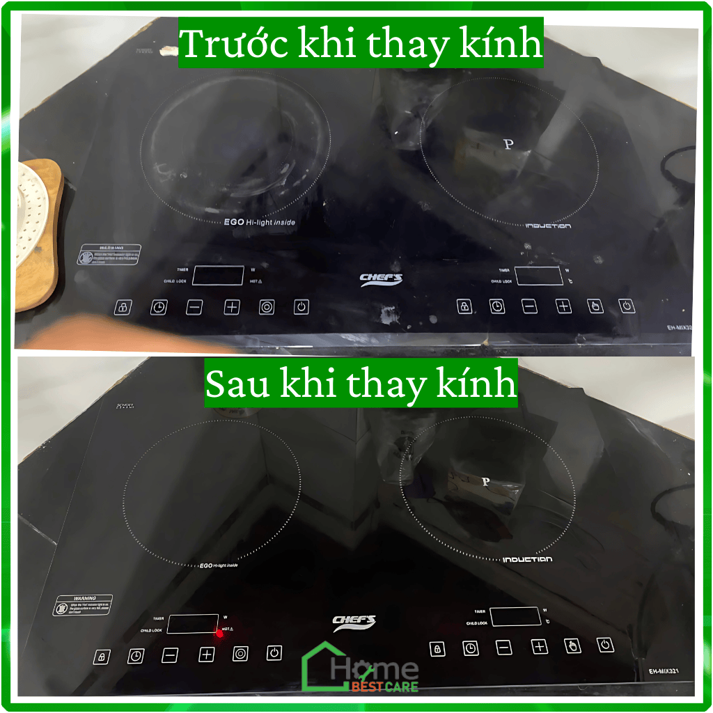 Thay mặt kính bếp điện từ Chefs