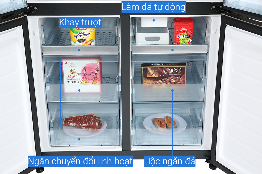 Tủ lạnh 4 cánh Hitachi R-WB640VGV0(D) GBK