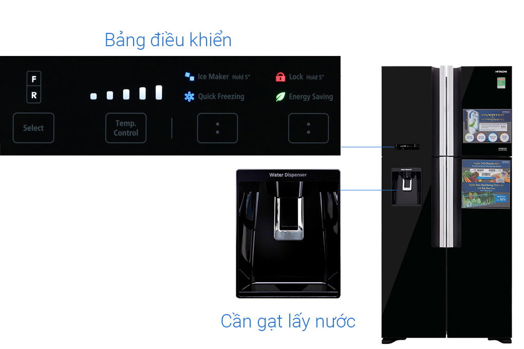 Tủ lạnh 4 cạnh Hitachi R-FW690PGV7X GBK