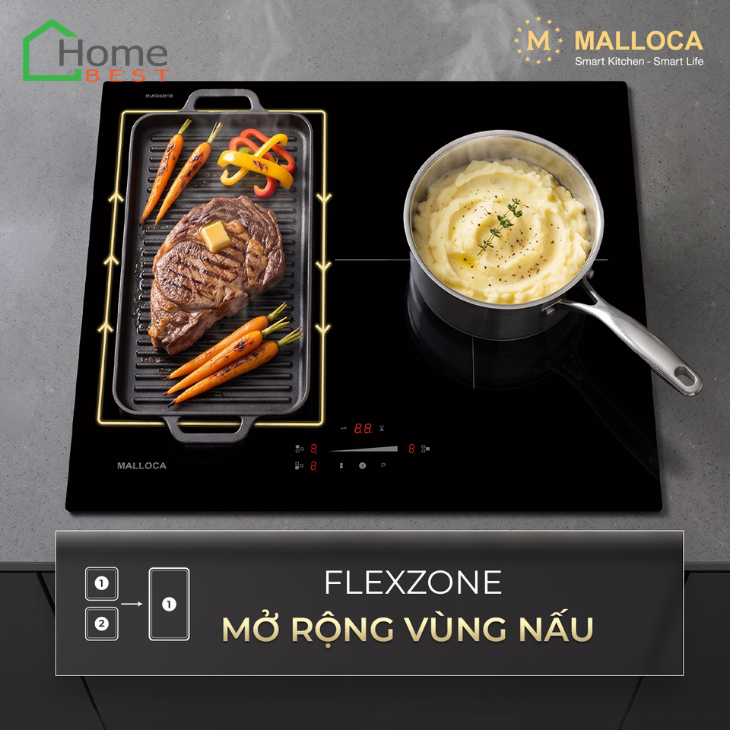Bếp từ 3 vùng nấu Malloca MI593FZ