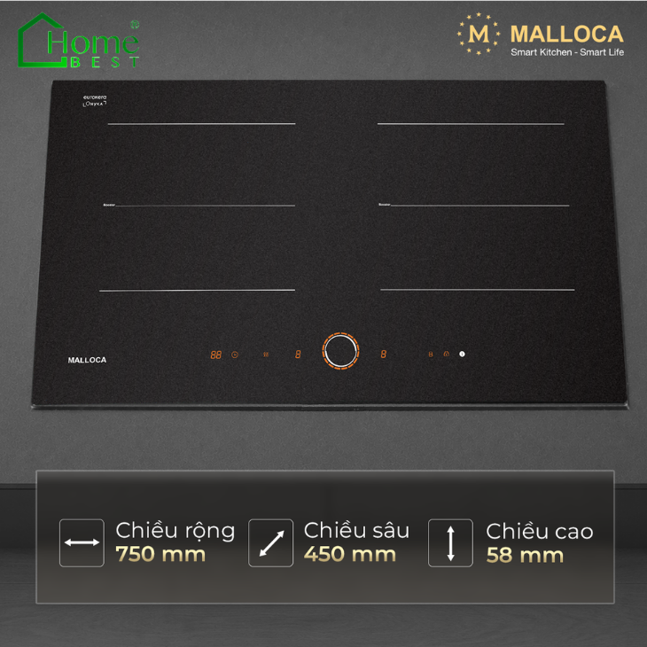 Bếp từ 2 vùng nấu Malloca MI7502ES