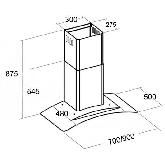 Máy hút khói, hút mùi kính cong Kocher K-8670 90cm