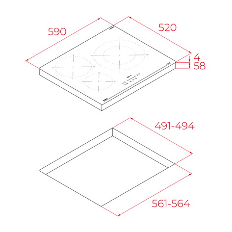 Bếp từ 3 vùng nấu Teka IBC 63110 SSM BK