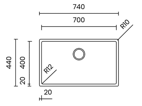 Chậu rửa chén 1 hộc NOBINOX TASCA PURA NT670U
