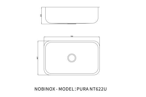 Chậu rửa chén 1 hộc NOBINOX PURA NT622U