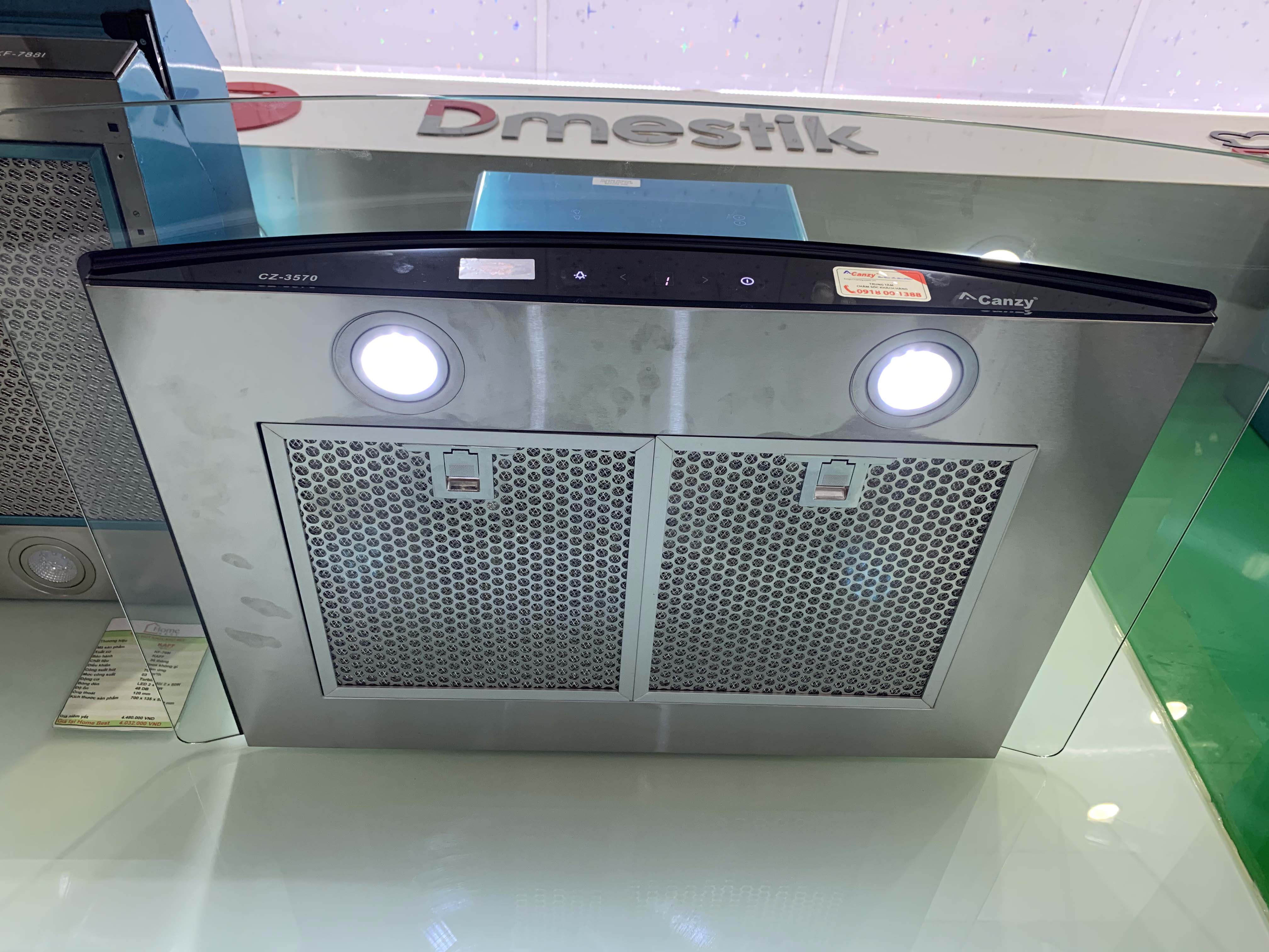 Máy hút khói, hút mùi kính cong Canzy CZ 35