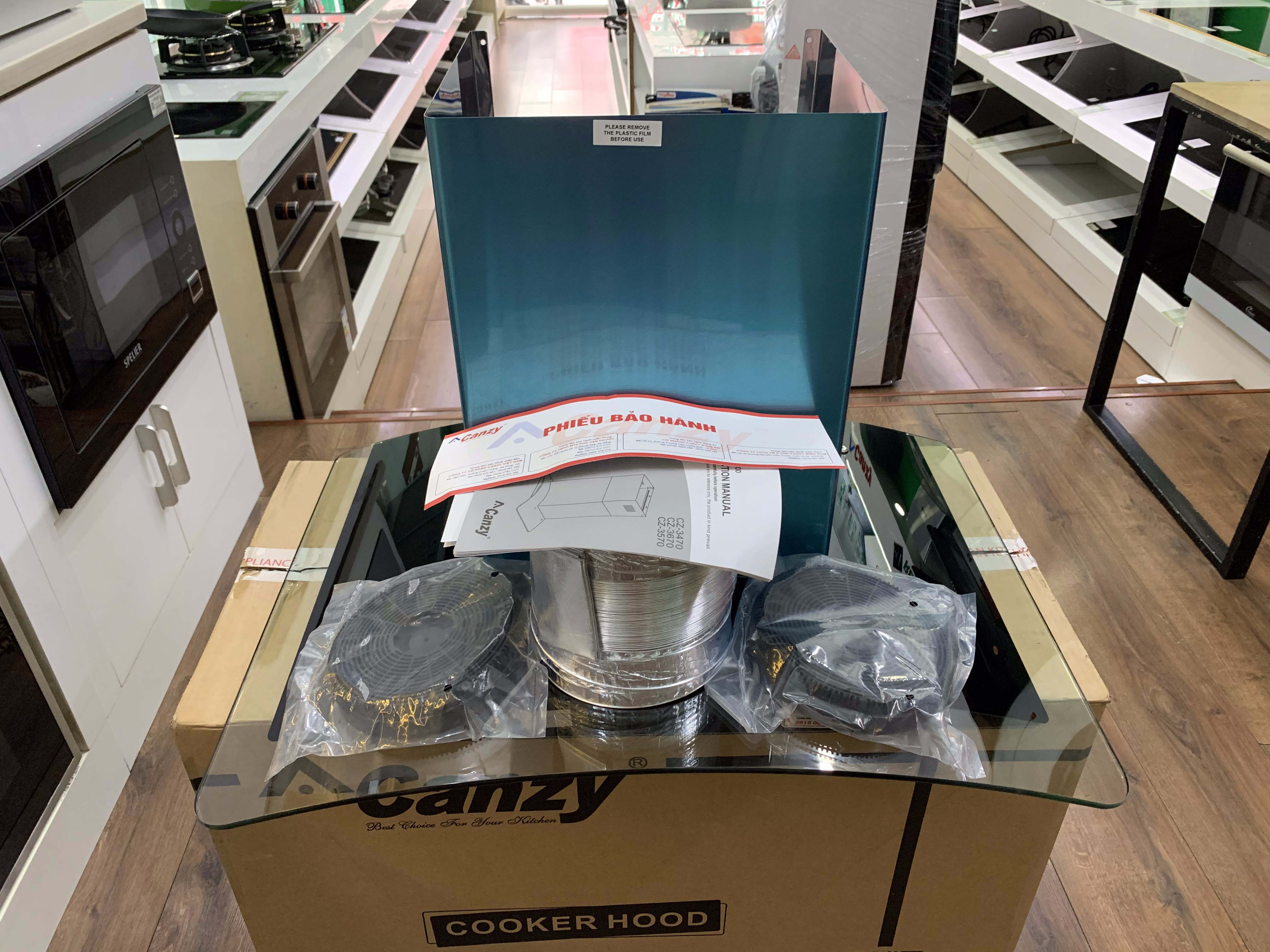 Máy hút khói, hút mùi kính cong Canzy CZ 35