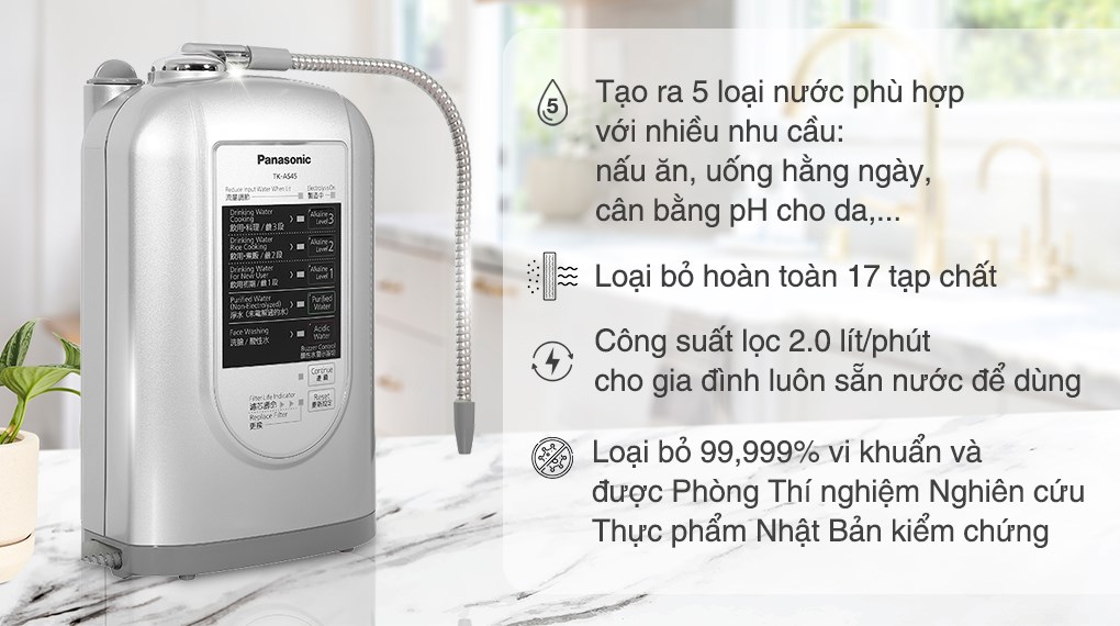 Máy lọc nước ion kiềm Panasonic TK-AS45