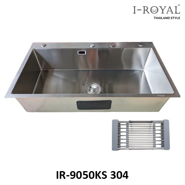 CHẬU RỬA CHÉN I-ROYAL INOX 304 1 HỘC ĐÚC CAO CẤP IR-9050KS 304