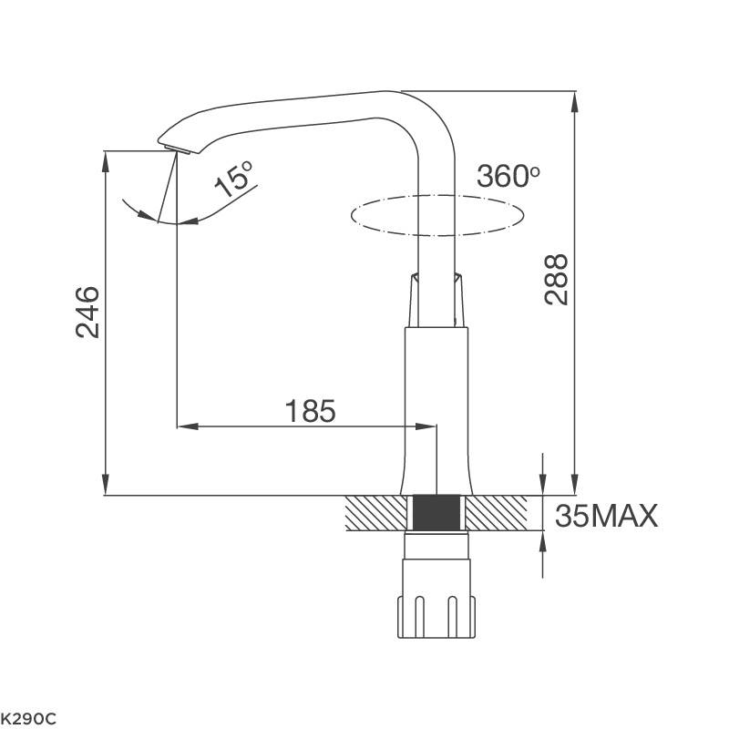 Vòi rửa inox mạ Chrome Malloca K290C