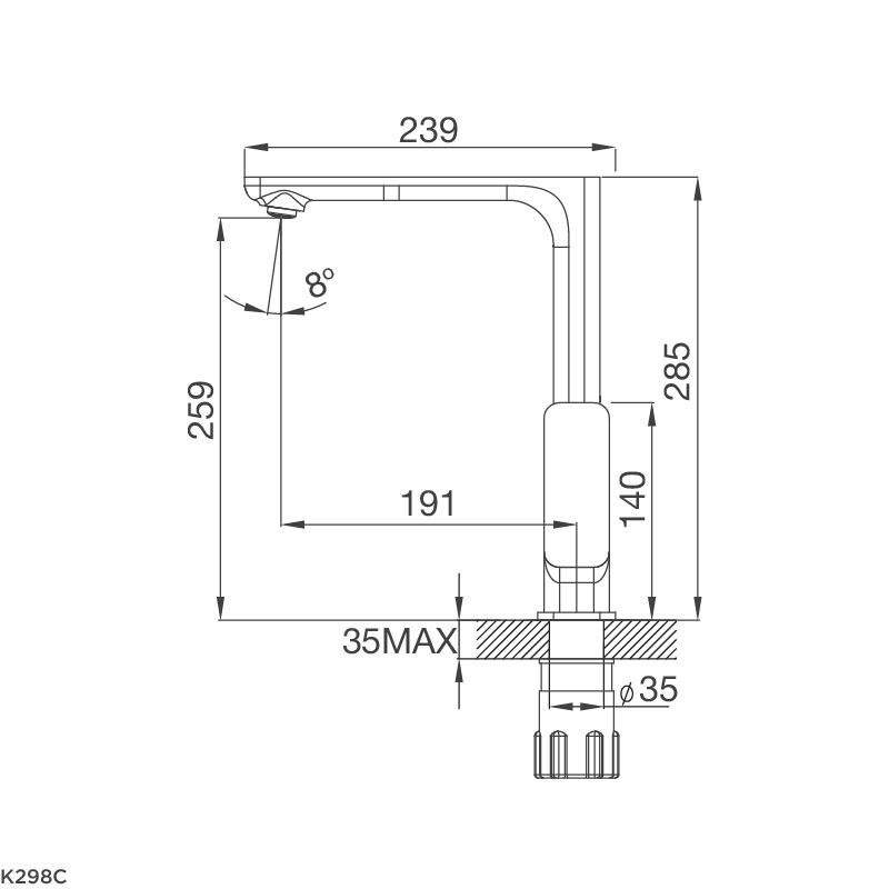 Vòi rửa inox mạ Chrome Malloca K289C