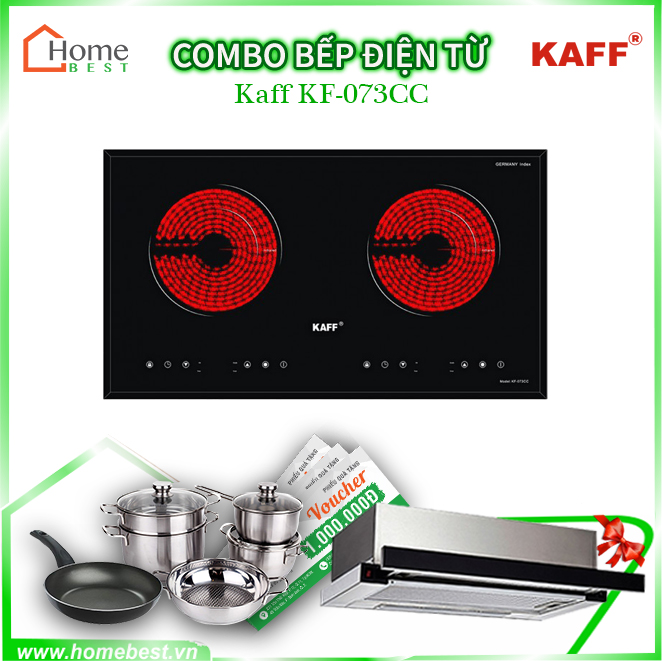 (Combo) Bếp hồng ngoại đôi Kaff KF-073CC