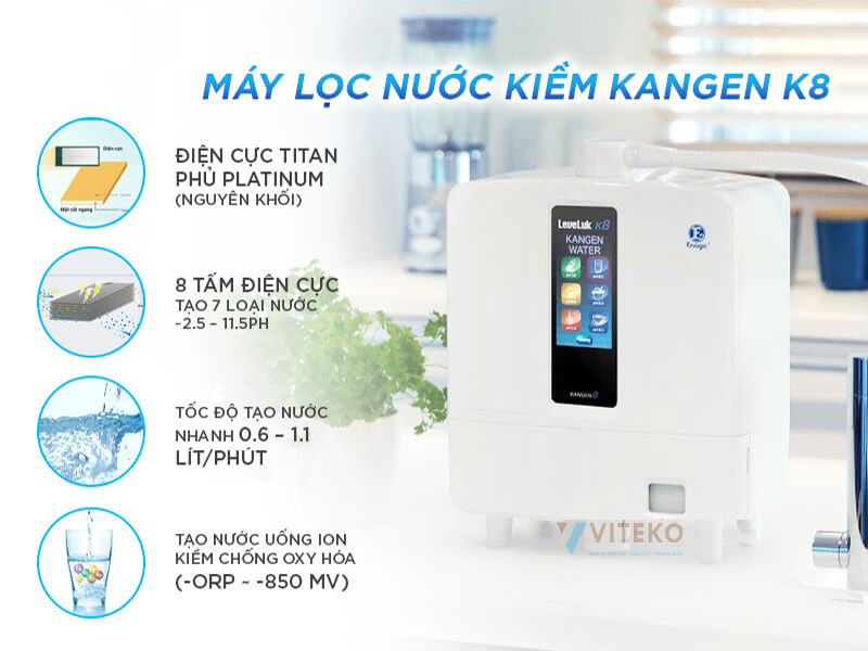 Máy lọc nước điện giải ion kiềm Kangen LeveLuk K8