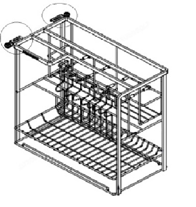Giá dao thớt nan dẹt inox mờ, ray giảm chấn Eurogold EP20F