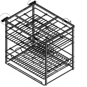 Giá gia vị inox nan dẹp, ray giảm chấn Eurogold EP2220