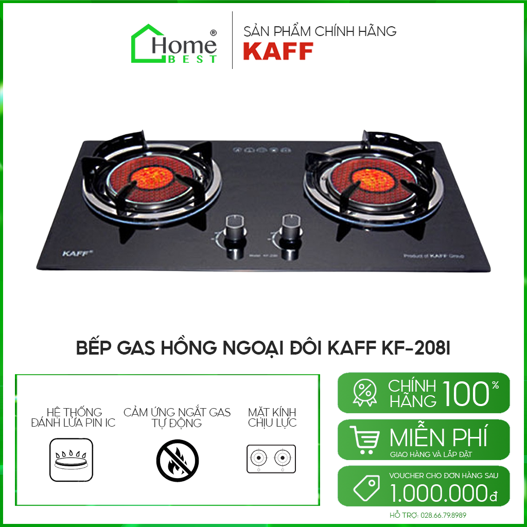 Bếp gas âm hồng ngoại KAFF KF-208I
