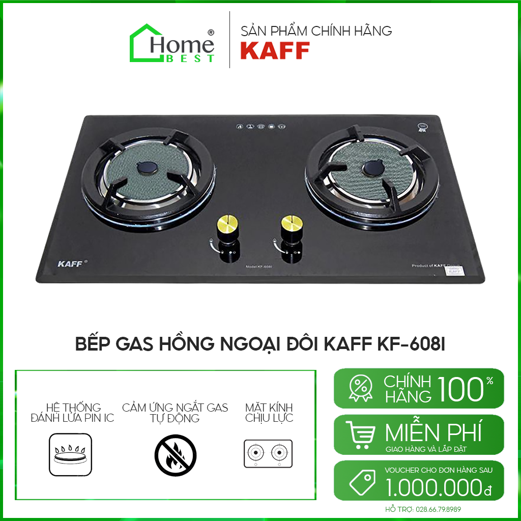 Bếp gas âm hồng ngoại KAFF KF-608I