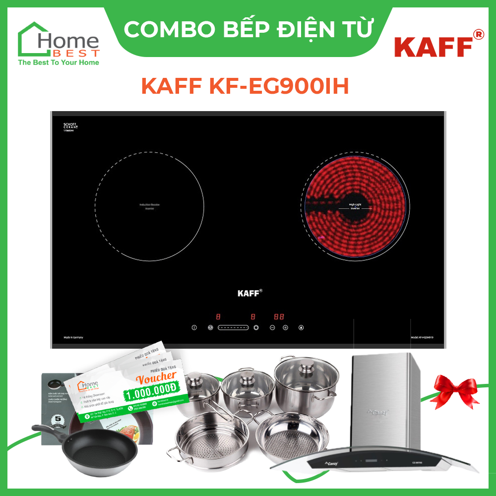 (Combo) Bếp từ kết hợp hồng ngoại Kaff KF-EG900IH