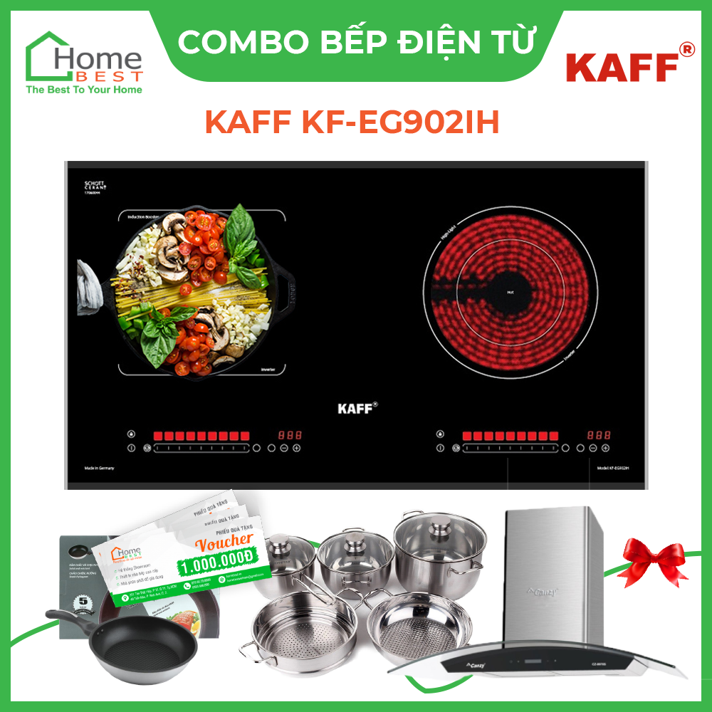 (Combo) Bếp từ kết hợp hồng ngoại Kaff KF-EG902IH