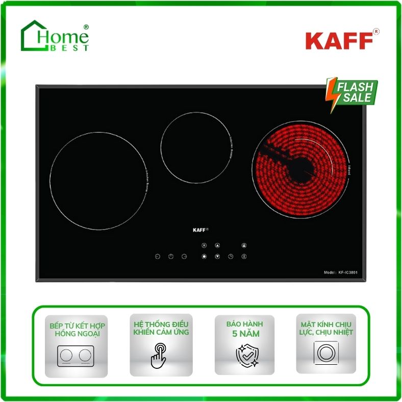 Bếp từ kết hợp hồng ngoại Kaff KF-IC3801
