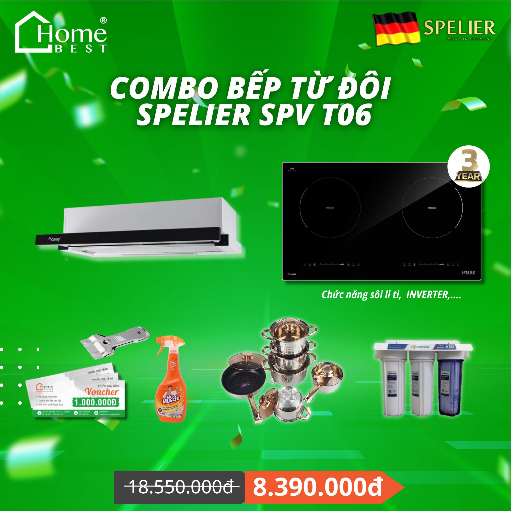 (Combo) Bếp từ đôi Spelier SPV T06