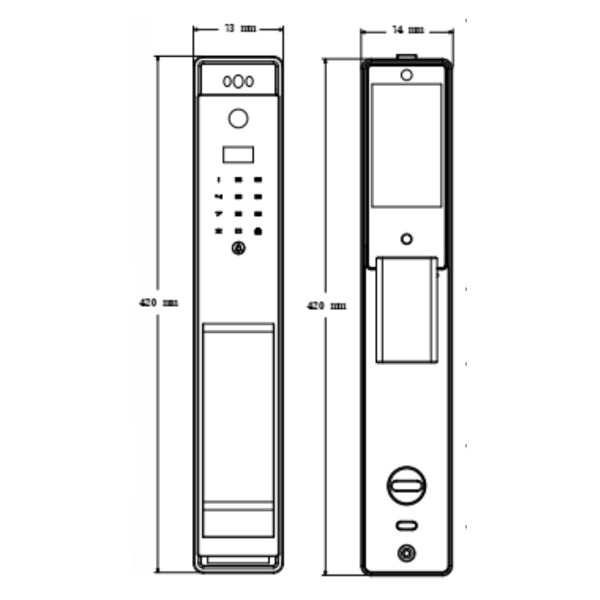Khóa điện tử Hyundai Cửa Gỗ HY-SLA909F Black
