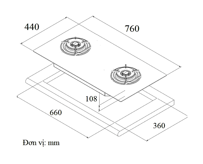 Bếp gas âm GrandX GX GS299D