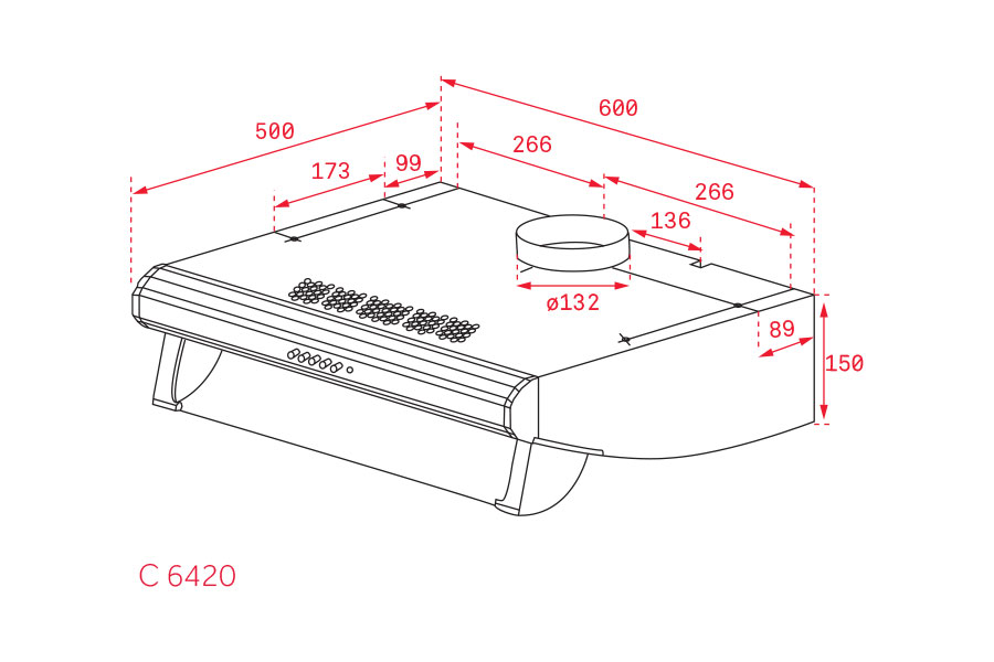 Máy hút khói, hút mùi cổ điển Teka C 6420