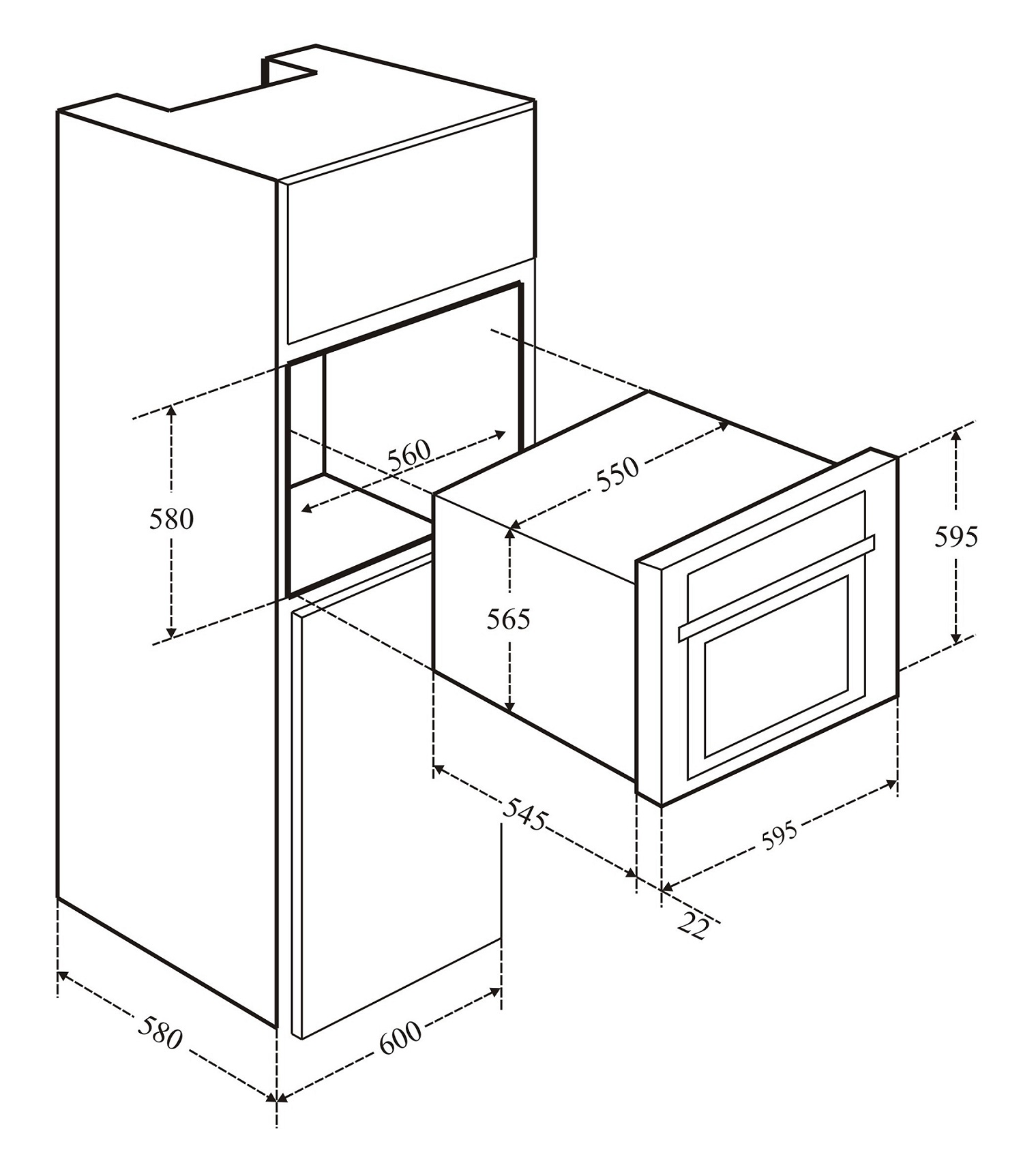 Lò nướng âm tủ Latino 36EG