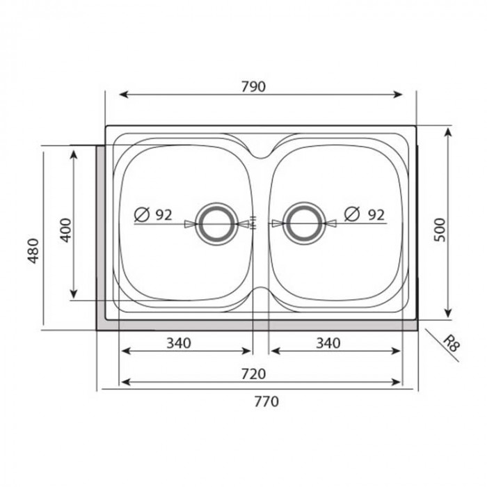 Chậu rửa 2 hộc Cata C-2