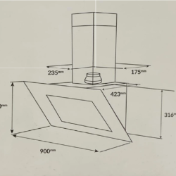 Máy hút khói, hút mùi kính vát Dusler DHL 980