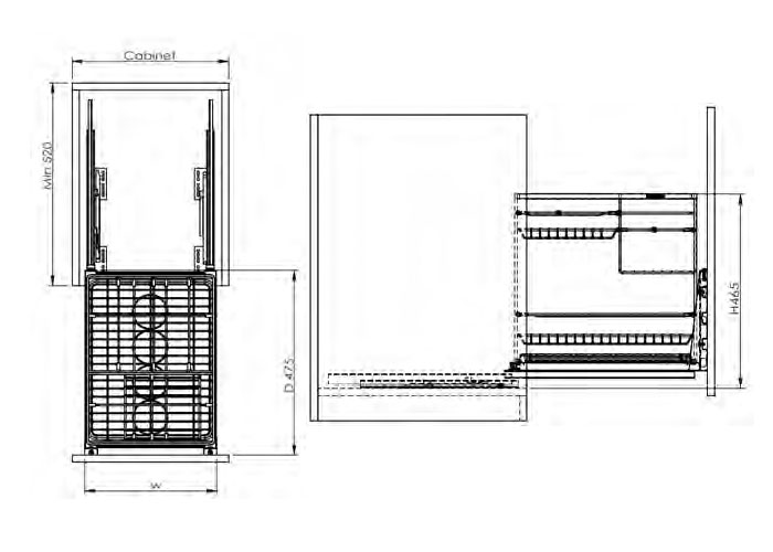 Giá gia vị inox nan dẹp, ray giảm chấn Eurogold EP2220