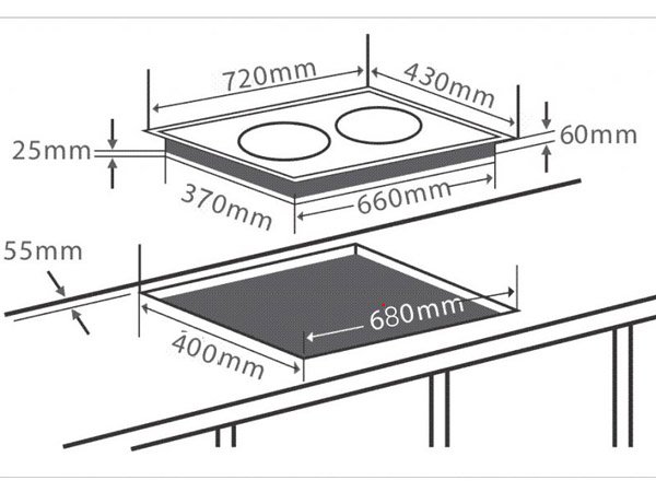 Bếp từ đôi Chefs EH-DIH321