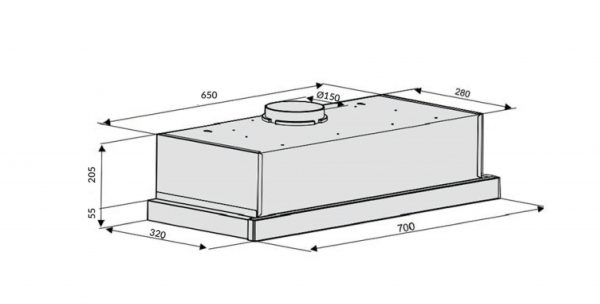 Máy hút khói, hút mùi âm tủ Dusler DHL 700K
