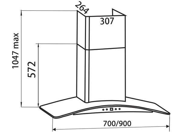 Máy hút khói, hút mùi kính cong Faster FS 3588CH (90cm)