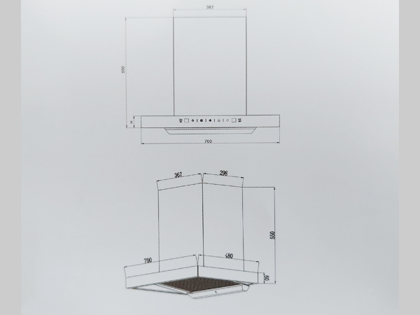 Máy hút khói, hút mùi kính ngang Fermi SH003